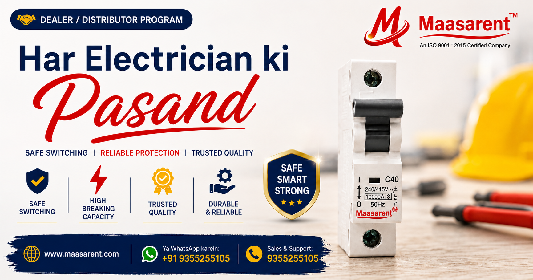 Maasarent MCB – Har Electrician Ki Pasand | Safe & Reliable Electrical Protection