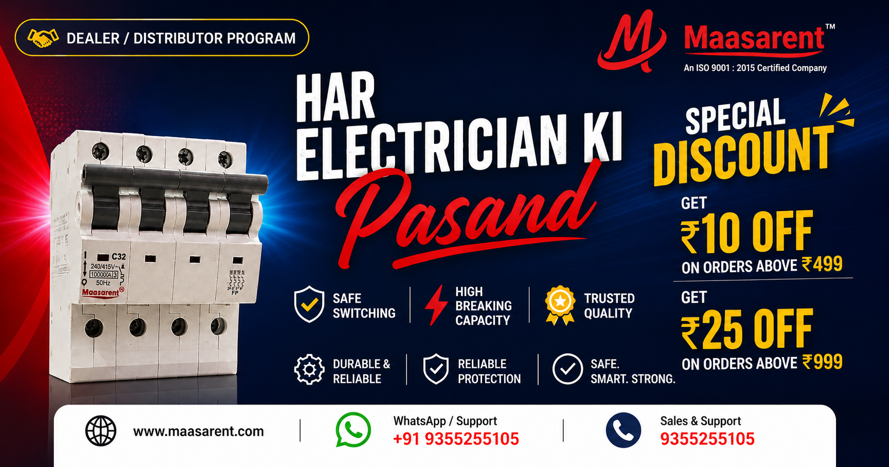 Maasarent 32A FP MCB – Safe, Reliable Electrical Protection