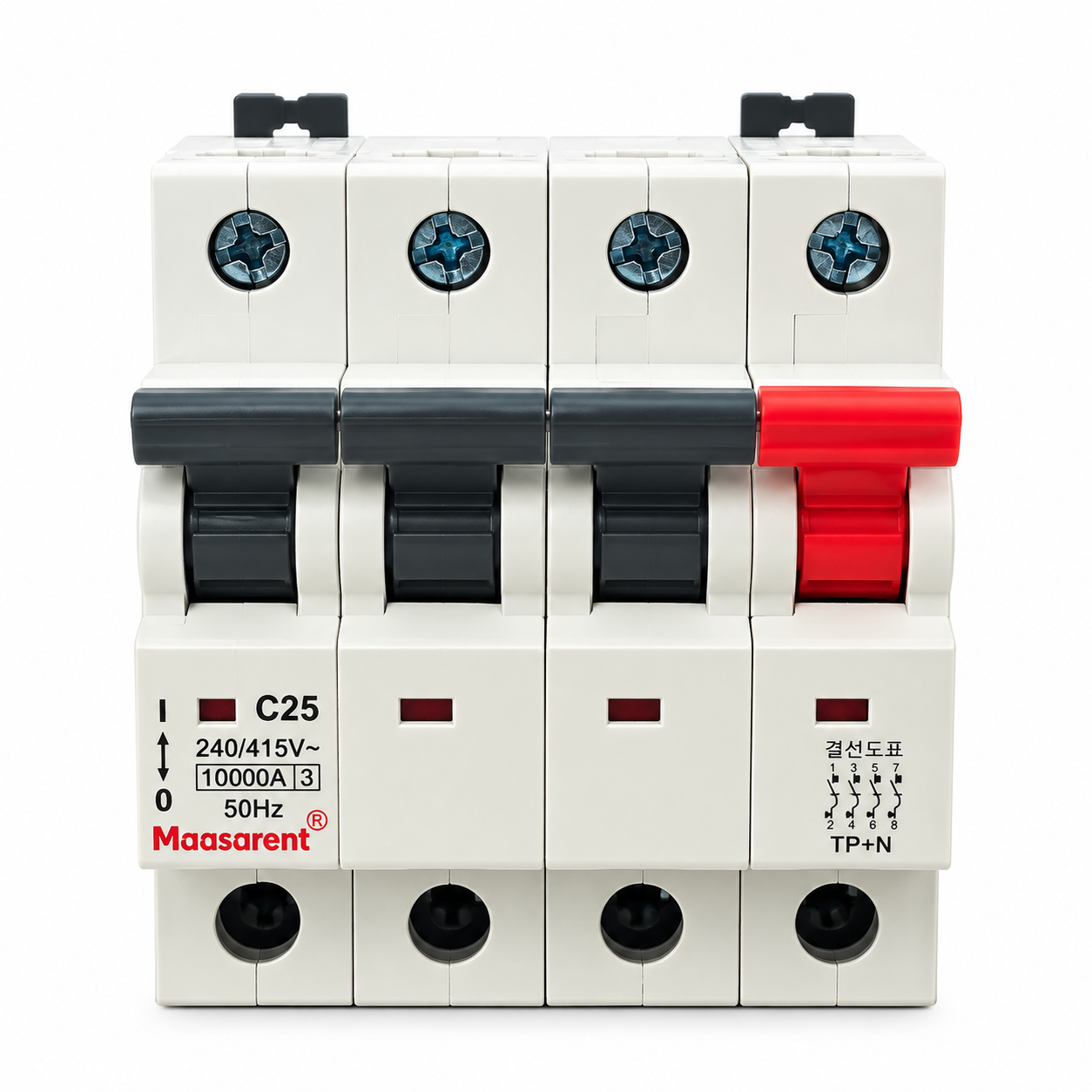 Maasarent 25A Triple Pole and Neutral C-Curve MCB | High-Performance Electrical Protection