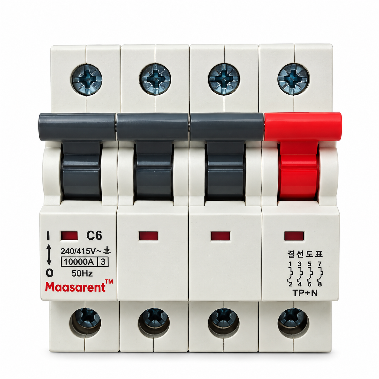 Maasarent 6A Triple Pole and Neutral C-Curve MCB | High-Performance Electrical Protection