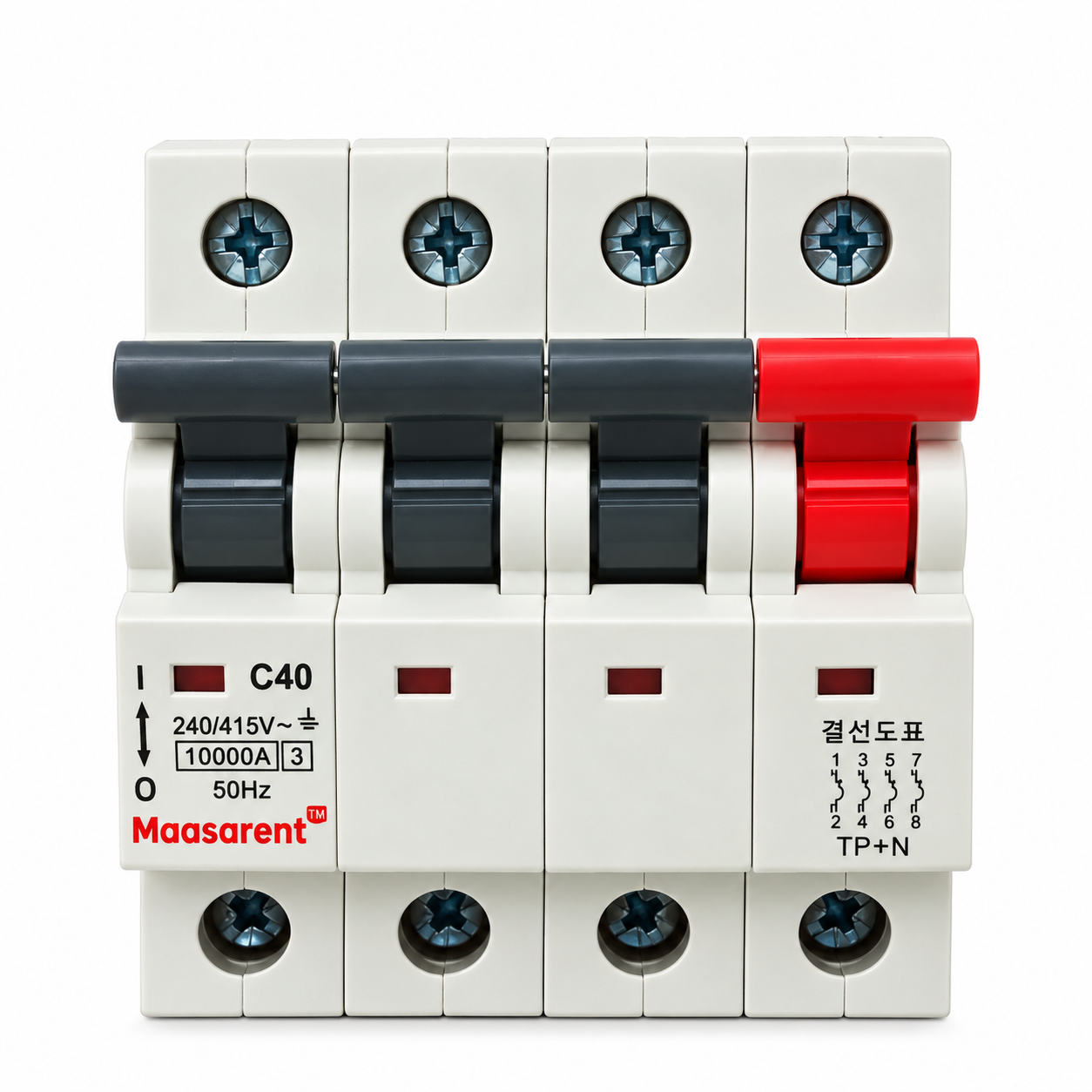 Maasarent 40A Triple Pole and Neutral C-Curve MCB | High-Performance Electrical Protection