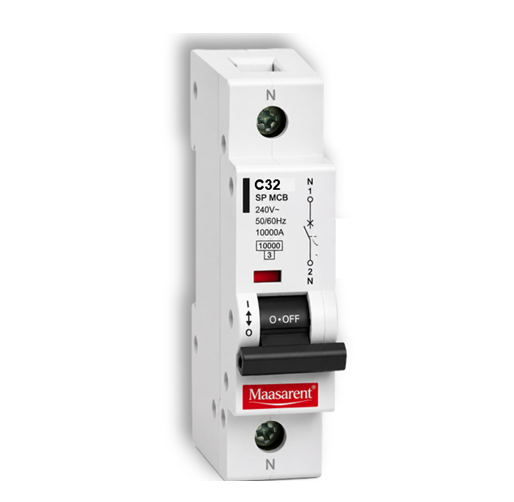 Maasarent 32A Single Pole C-Curve MCB | High-Performance Electrical Protection