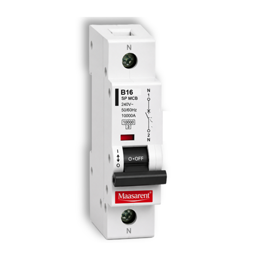 Maasarent 16A Single Pole B-Curve MCB | High-Performance Electrical Protection