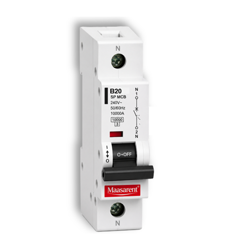 Maasarent 20A Single Pole B-Curve MCB | High-Performance Electrical Protection