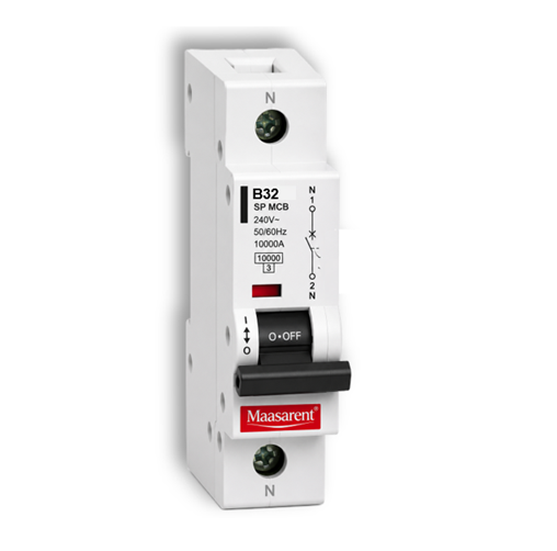 Maasarent 32A Single Pole B-Curve MCB | High-Performance Electrical Protection