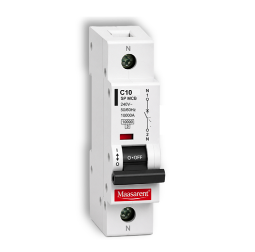 Maasarent 10A Single Pole C-Curve MCB | High-Performance Electrical Protection