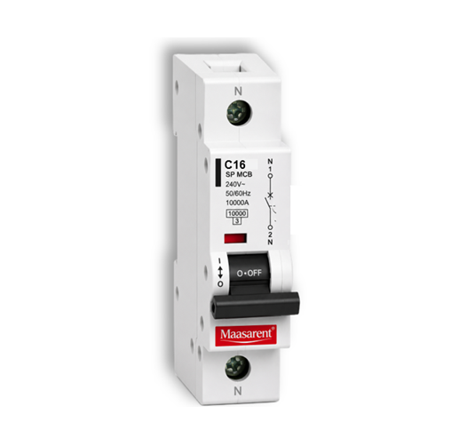 Maasarent 16A Single Pole C-Curve MCB | High-Performance Electrical Protection