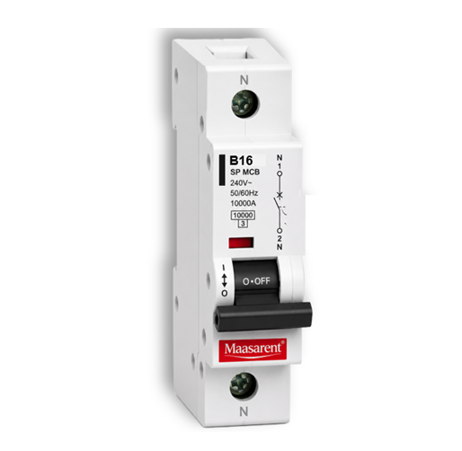 Maasarent 16A Single Pole and Neutral B-Curve MCB | High-Performance Electrical Protection