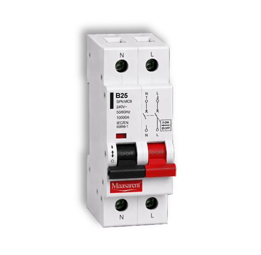 Maasarent 25A Single Pole and Neutral B-Curve MCB | High-Performance Electrical Protection