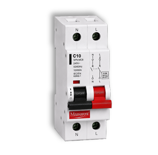 Maasarent 10A Single Pole and Neutral C-Curve MCB | High-Performance Electrical Protection
