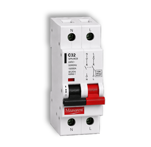 Maasarent 32A Single Pole and Neutral C-Curve MCB | High-Performance Electrical Protection