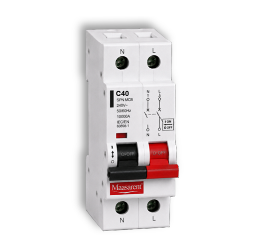 Maasarent 40A Single Pole and Neutral C-Curve MCB | High-Performance Electrical Protection