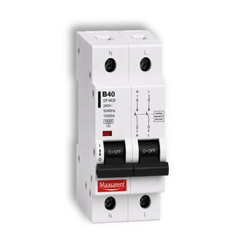 Maasarent 40A Double Pole B-Curve MCB | High-Performance Electrical Protection