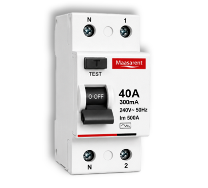 Maasarent RCCB 40A, 300mA Double Pole | Ultimate Earth Leakage &amp; Shock Protection