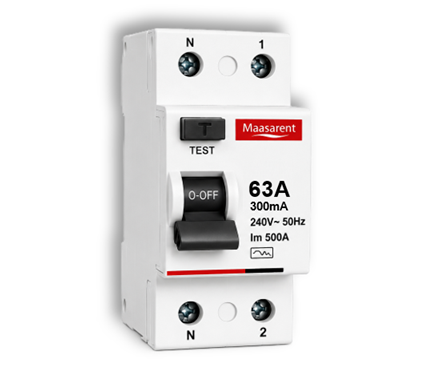 Maasarent RCCB 63A, 300mA Double Pole | Ultimate Earth Leakage &amp; Shock Protection