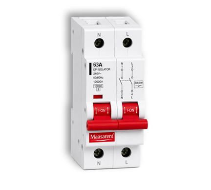 Maasarent Isolator 63A Double Pole | Heavy-Duty Electrical Disconnector for Safe Maintenance