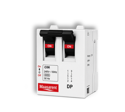 Maasarent Mini MCB Double Pole 6A | High-Performance Circuit Protection