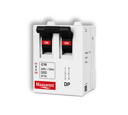 Maasarent Mini MCB Double Pole 10A | High-Performance Circuit Protection