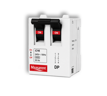 Maasarent Mini MCB Double Pole 16A | High-Performance Circuit Protection